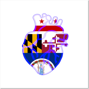 DMV Flag Heart Posters and Art